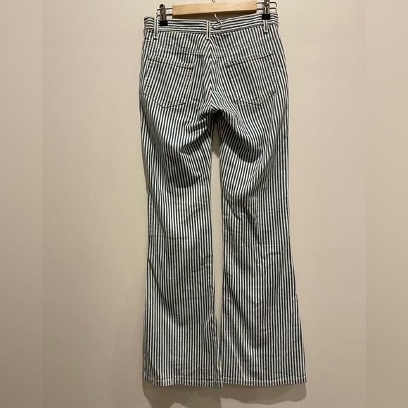 Blu Jeanious blue and white striped flare jeans pants size 25 GUC - Picture 4 of 10